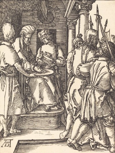 Pilatos lavando as mãos, provavelmente c. 15091510. de Albrecht Dürer