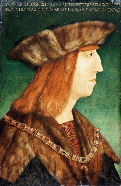 Retrato do Imperador Maximiliano I 1459-1519, depois de 1504 de Albrecht Dürer