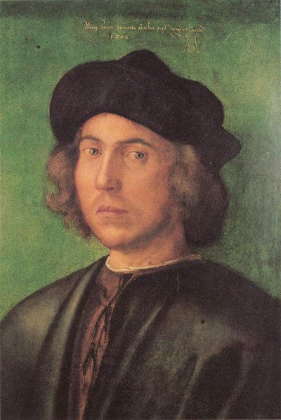 Retrato de um jovem
















 sobre um fundo verde de Albrecht Dürer