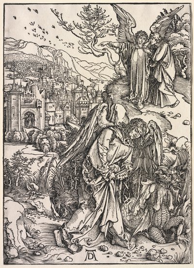 Revelação de São João: Anjo com a chave do abismo de Albrecht Dürer