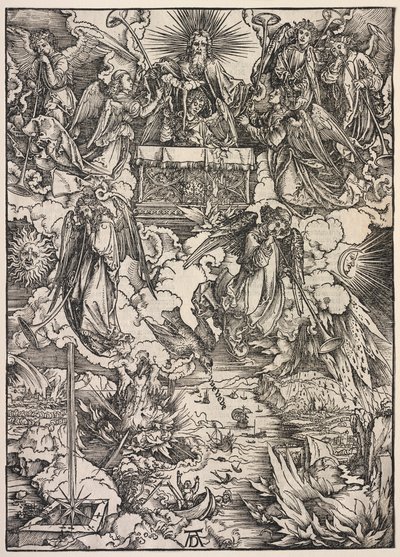 Revelação de São João: Sete Anjos com Trombetas de Albrecht Dürer