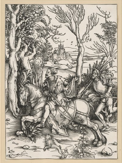 Cavaleiro a cavalo e lansquenete de Albrecht Dürer