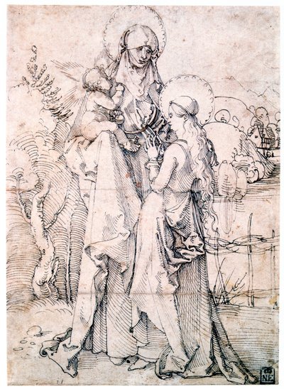 Santa Ana com o Menino e a Virgem Maria, c1500 de Albrecht Dürer