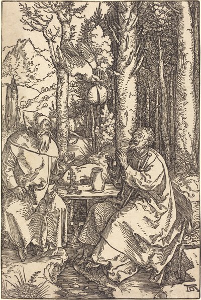 Santo Antônio e São Paulo no Deserto de Albrecht Dürer