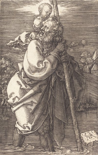 São Cristóvão Virado para a Esquerda, 1521. de Albrecht Dürer