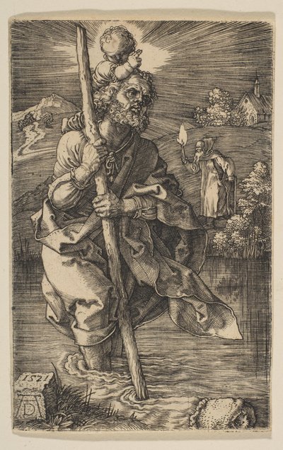 São Cristóvão, virado para a direita de Albrecht Dürer
