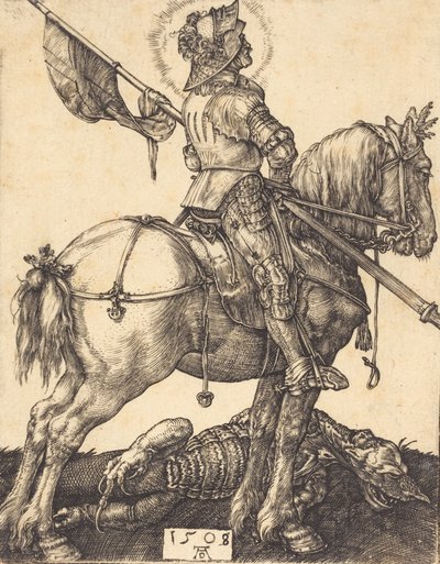 São Jorge a cavalo, 1508. de Albrecht Dürer