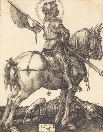 São Jorge a cavalo, 1508. de Albrecht Dürer