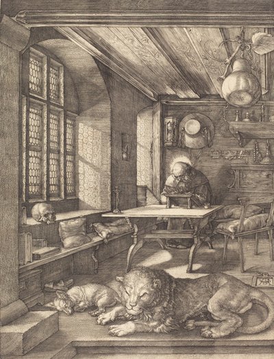 São Jerônimo em seu estúdio, 1514. de Albrecht Dürer