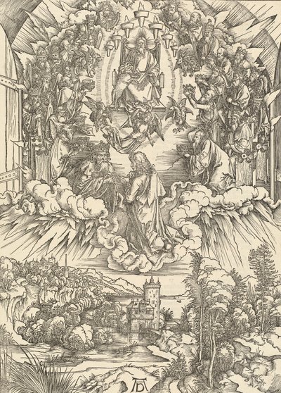 São João diante de Deus e dos Anciãos, 1498. de Albrecht Dürer