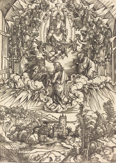 São João diante de Deus e dos Anciãos, provavelmente c. 14961498. de Albrecht Dürer