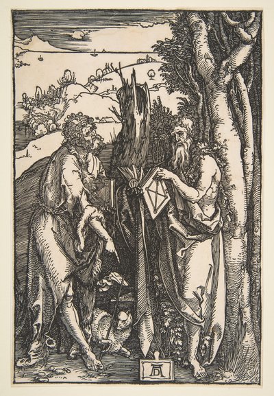 São João Batista e São Onuphrius, ca. 1503 de Albrecht Dürer