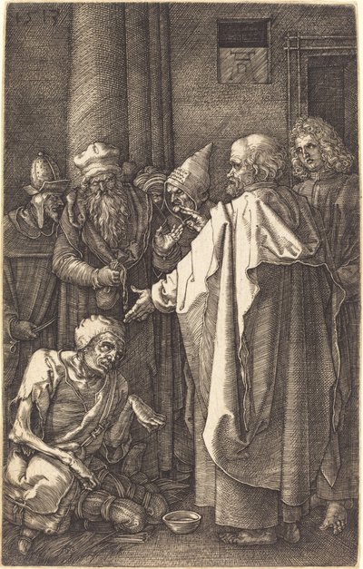 São Pedro e São João curando um aleijado no portão do templo de Albrecht Dürer