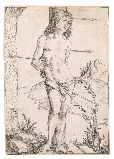 São Sebastião na Coluna, c. 1500. de Albrecht Dürer
