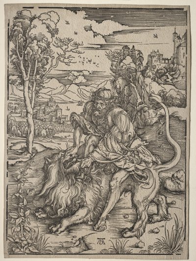 Sansão a matar o leão de Albrecht Dürer