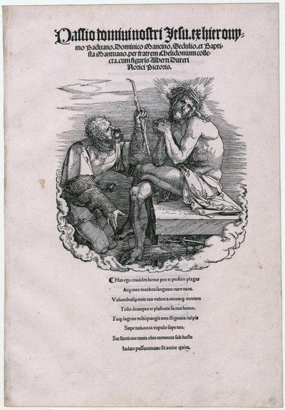 O Homem da Dor e o Soldado Mercenário, Folha 1 [Folha de rosto] da série «A Grande Paixão» de Albrecht Dürer