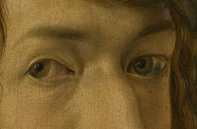 Auto-retrato (Madrid), Detalhe dos olhos de Albrecht Dürer