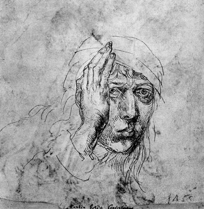 Auto-retrato com um curativo, 1492, 1936 de Albrecht Dürer
