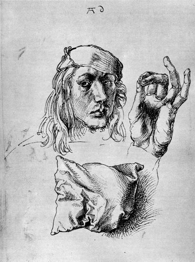 Auto-retrato com um travesseiro, 1493, 1936 de Albrecht Dürer