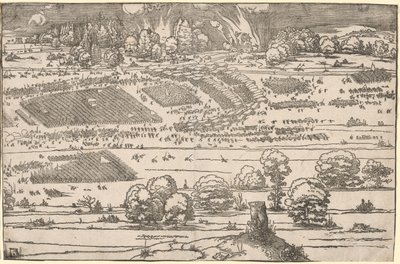 Cerco a uma fortaleza: porção esquerda. de Albrecht Dürer