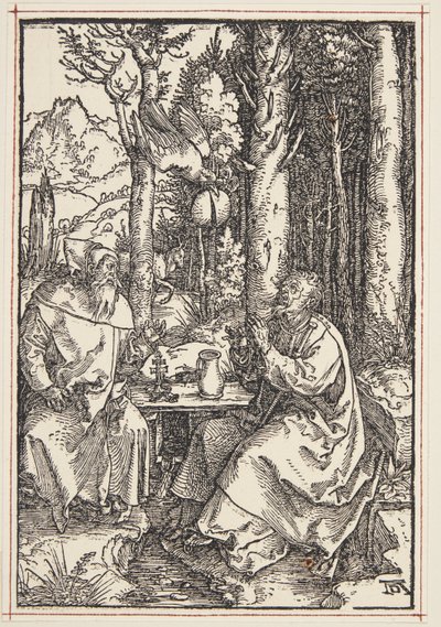 Santo Antônio visita São Paulo no deserto de Albrecht Dürer