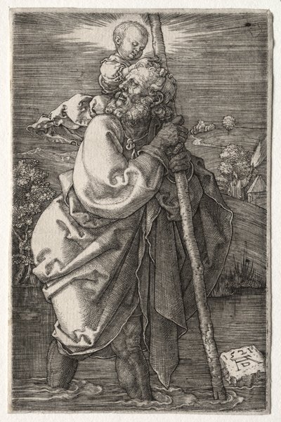 São Cristóvão, de frente para a esquerda, 1521. de Albrecht Dürer