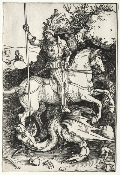 São Jorge Matando o Dragão, 1500s. de Albrecht Dürer