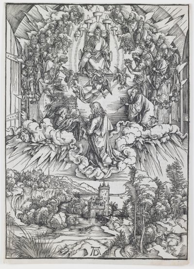 São João perante Deus e os Anciãos, da série "O Apocalipse". de Albrecht Dürer
