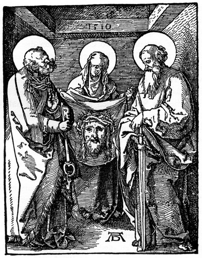 Santa Verônica com o Sudário entre São Pedro e Paulo, 1510, 1936 de Albrecht Dürer