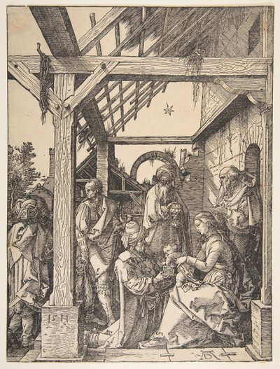 A Adoração dos Magos, 1511. de Albrecht Dürer