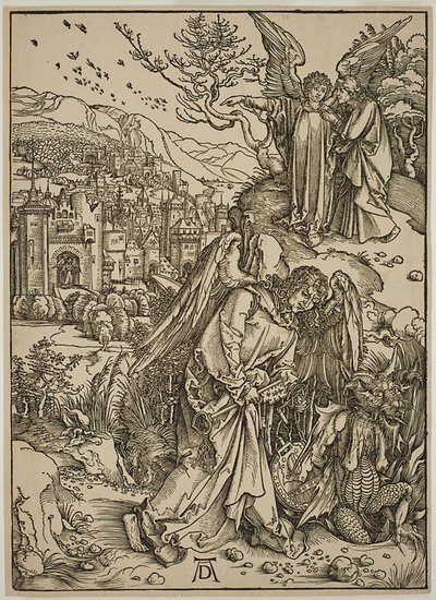 O anjo mostrando a São João a Nova Jerusalém de Albrecht Dürer