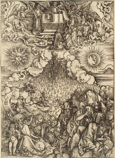 O Apocalipse: a abertura do quinto e do sexto selo de Albrecht Dürer