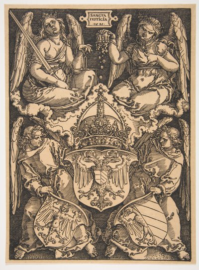 Os braços do Sacro Império Romano e da cidade de Nuremberg.nd de Albrecht Dürer