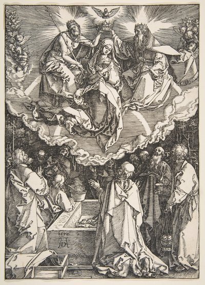 A Assunção e Coroação da Virgem, de A Vida da Virgem, 1510. de Albrecht Dürer