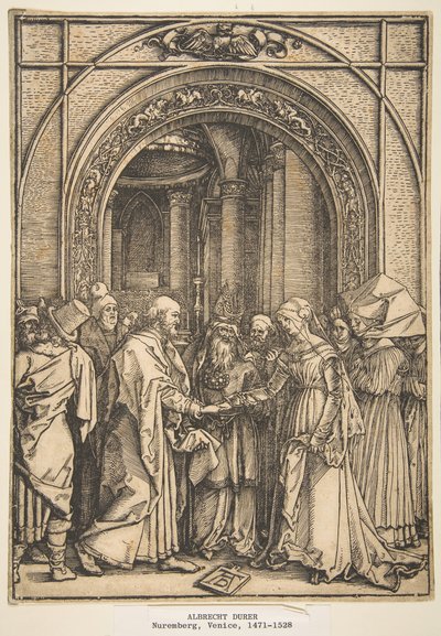 O noivado da Virgem, de A Vida da Virgem, ca. 1503 de Albrecht Dürer