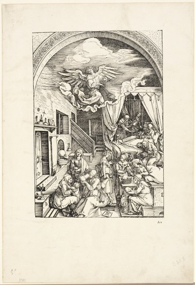 O Nascimento da Virgem, de A Vida da Virgem de Albrecht Dürer