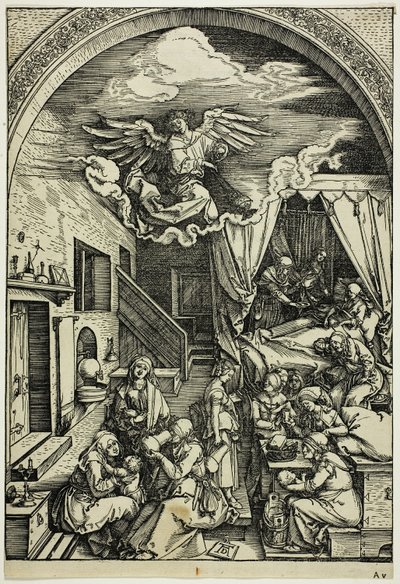 O Nascimento da Virgem, de A Vida da Virgem de Albrecht Dürer