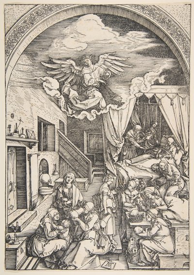 O Nascimento da Virgem, de A Vida da Virgem, ca. 1503. de Albrecht Dürer