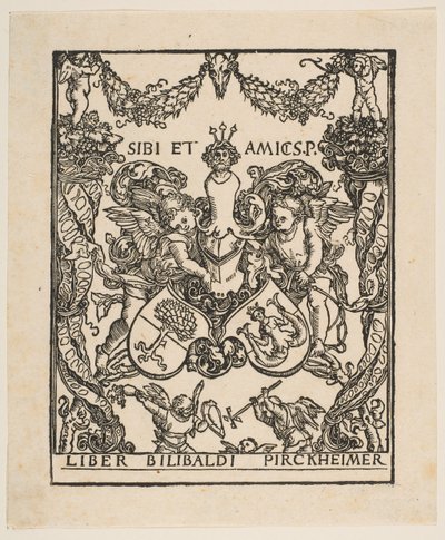 O Bookplate de Willibald Pirckheimer.n.d. de Albrecht Dürer