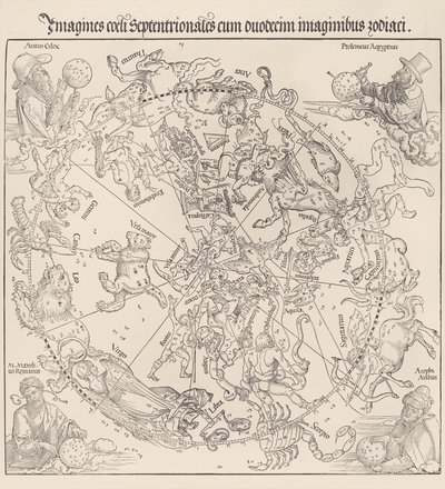 O Mapa Celestial - Hemisfério Norte, 1515., 1515. de Albrecht Dürer