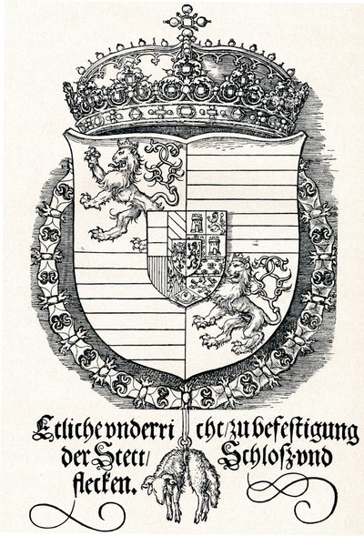 O brasão de armas de Fernando I, rei da Hungria e da Boêmia, 1527 1906 de Albrecht Dürer