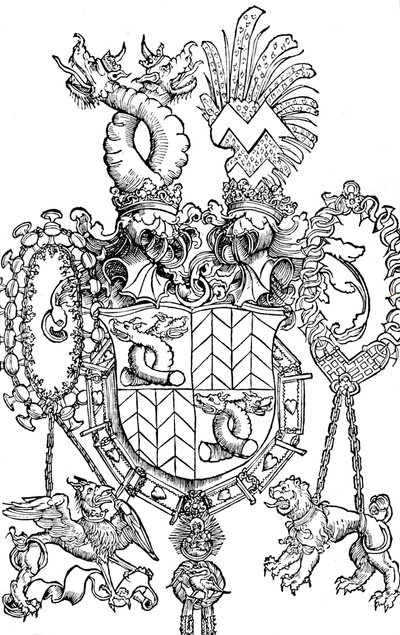 O brasão de armas de Florian Waldauf, 1500 1906 de Albrecht Dürer