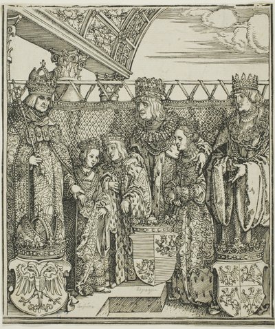 O Congresso e o noivado duplo em Viena, do Arco do Triunfo de Maximiliano I de Albrecht Dürer
