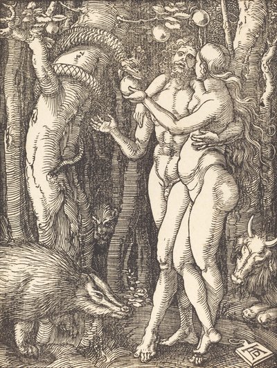 A Queda do Homem, provavelmente c. 15091510. de Albrecht Dürer