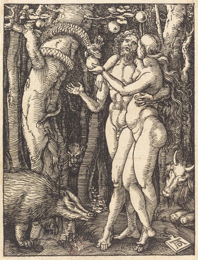 A Queda do Homem, provavelmente c. 15091510. de Albrecht Dürer