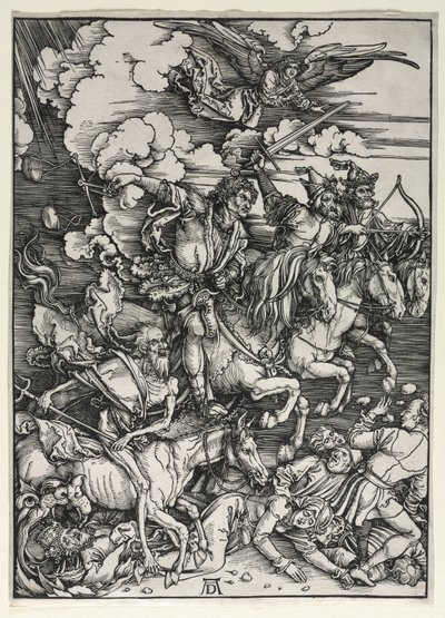 Os quatro cavaleiros, de The Apocalypse, c. 1498 de Albrecht Dürer
