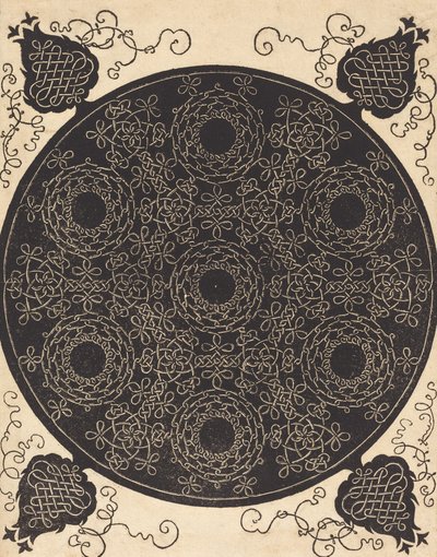 O Quarto Nó combinando sete grupos circulares de nós com centros pretos, provavelmente 15061507. de Albrecht Dürer
