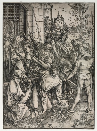 A grande paixão: Cristo carregando a cruz. de Albrecht Dürer