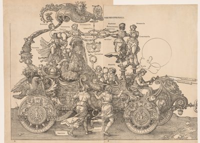 O Grande Carro Triunfal do Imperador Maximiliano, 1523. de Albrecht Dürer
