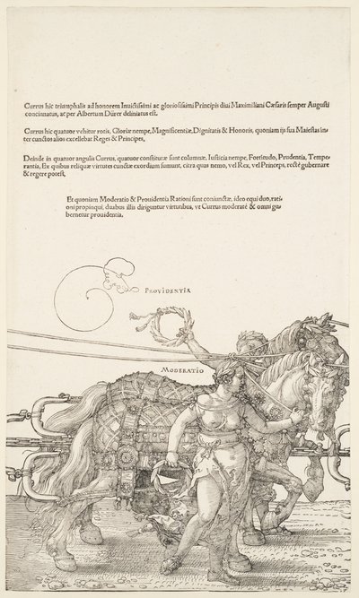 O grande carro triunfal: Providentia e Moderatio de Albrecht Dürer